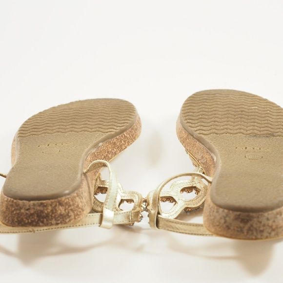 NEW! Geox Flat Sandals Aquamarine Crystals Size 37 - Picture 2 of 5